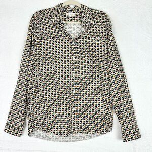 Far Afield Organic Cotton Long Sleeve Button Up Shirt Size Small